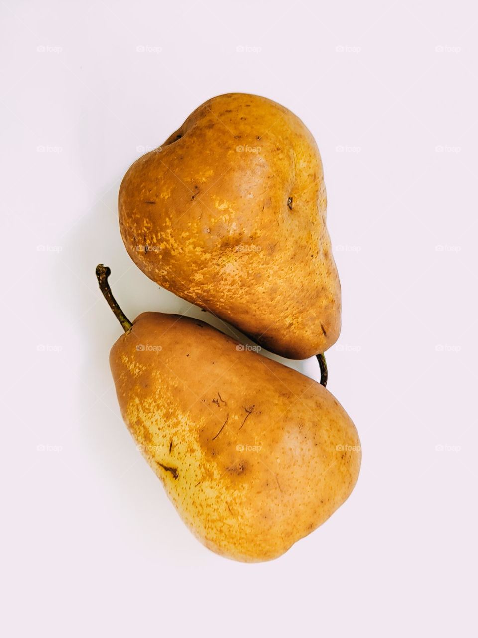 Two pears fruits isolated