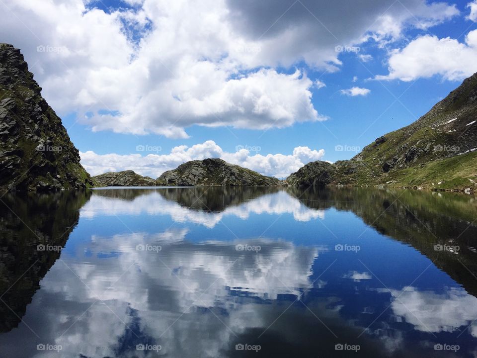 Cloud reflection on lake