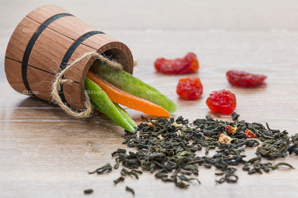 Dried fruit with tea herbs