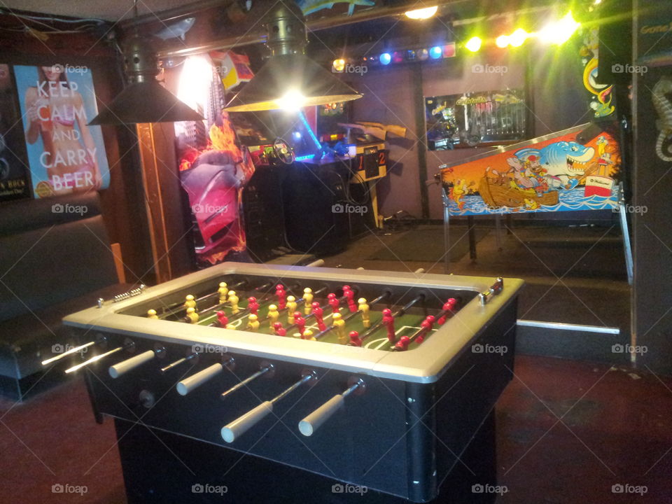 arcade. arcade setup on bar stage for filming