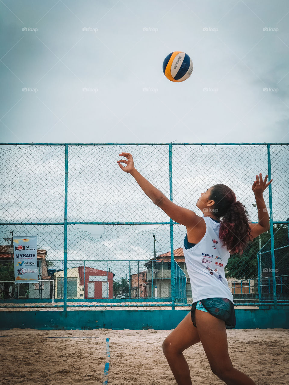 beach volleyball, is one of the strengths of Brazilians.  This photo was taken in Santa Cruz Cabrália Bahia Brazil.