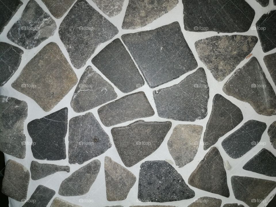 Gray mosaic stone tiles