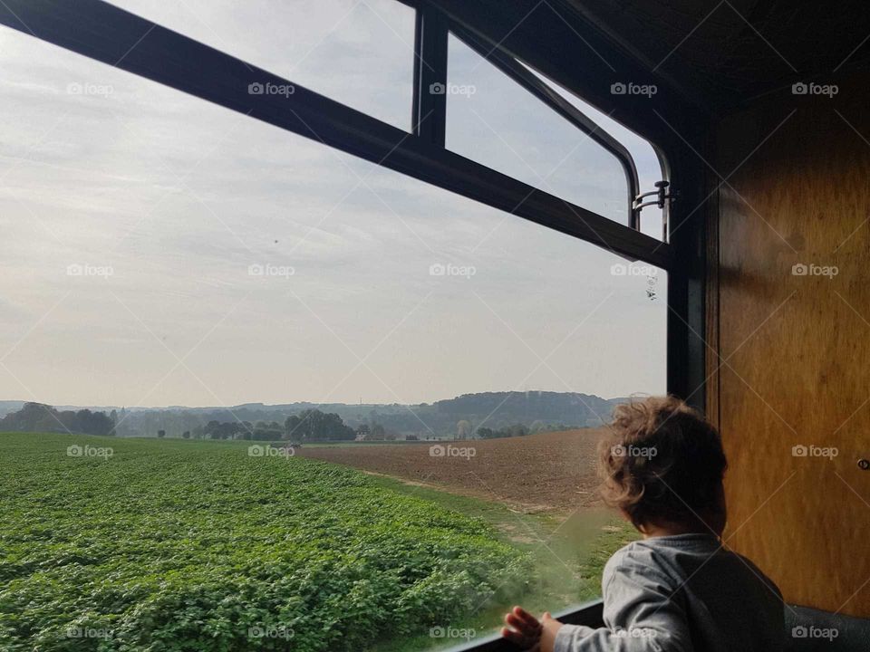 scenery from a steam train trainbus 3 year old boy