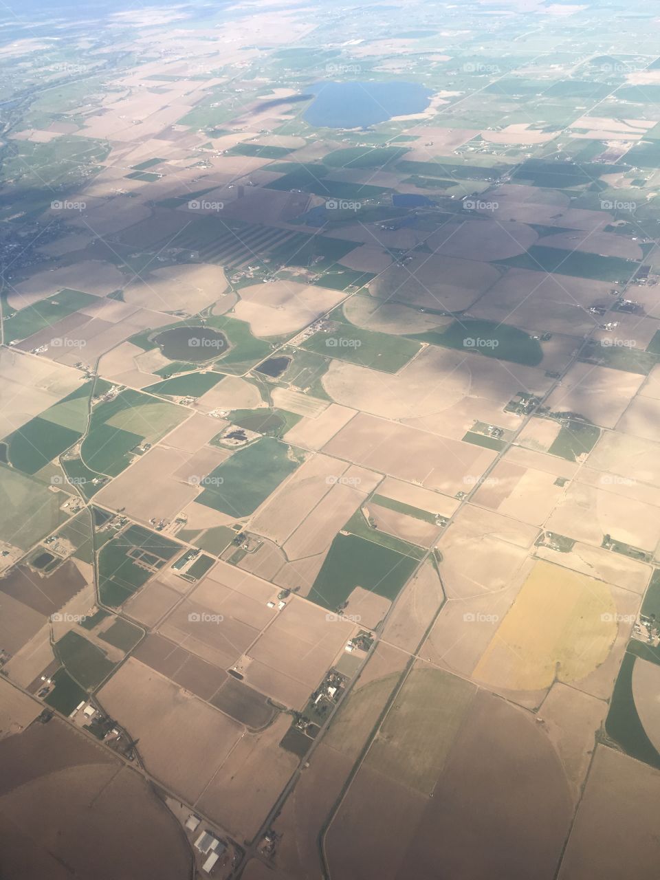 Airplane view of Denver Colorado country side