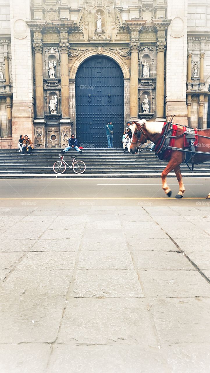 Street life in a busy city Square