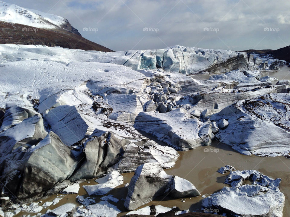 Winter in Svinafellsjokull in the eastern region of Iceland