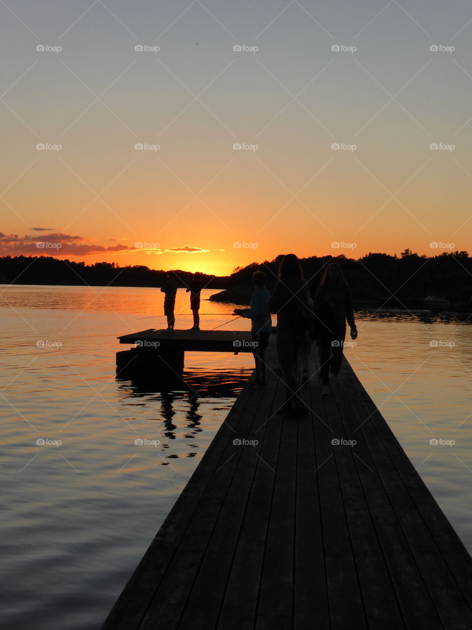 Fishing in the sunset