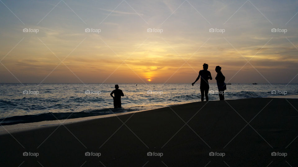 silhouette at the beach