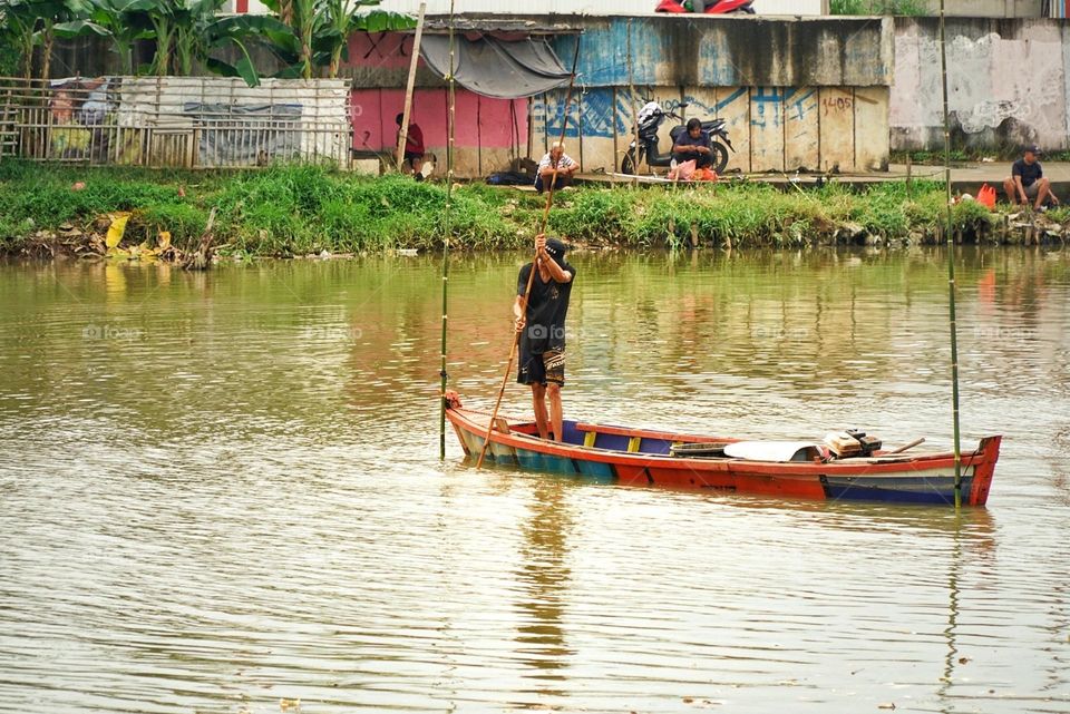 a boat ride in the river