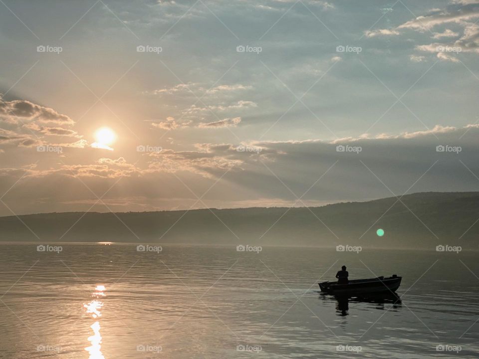 Fishing boat silhouette 
