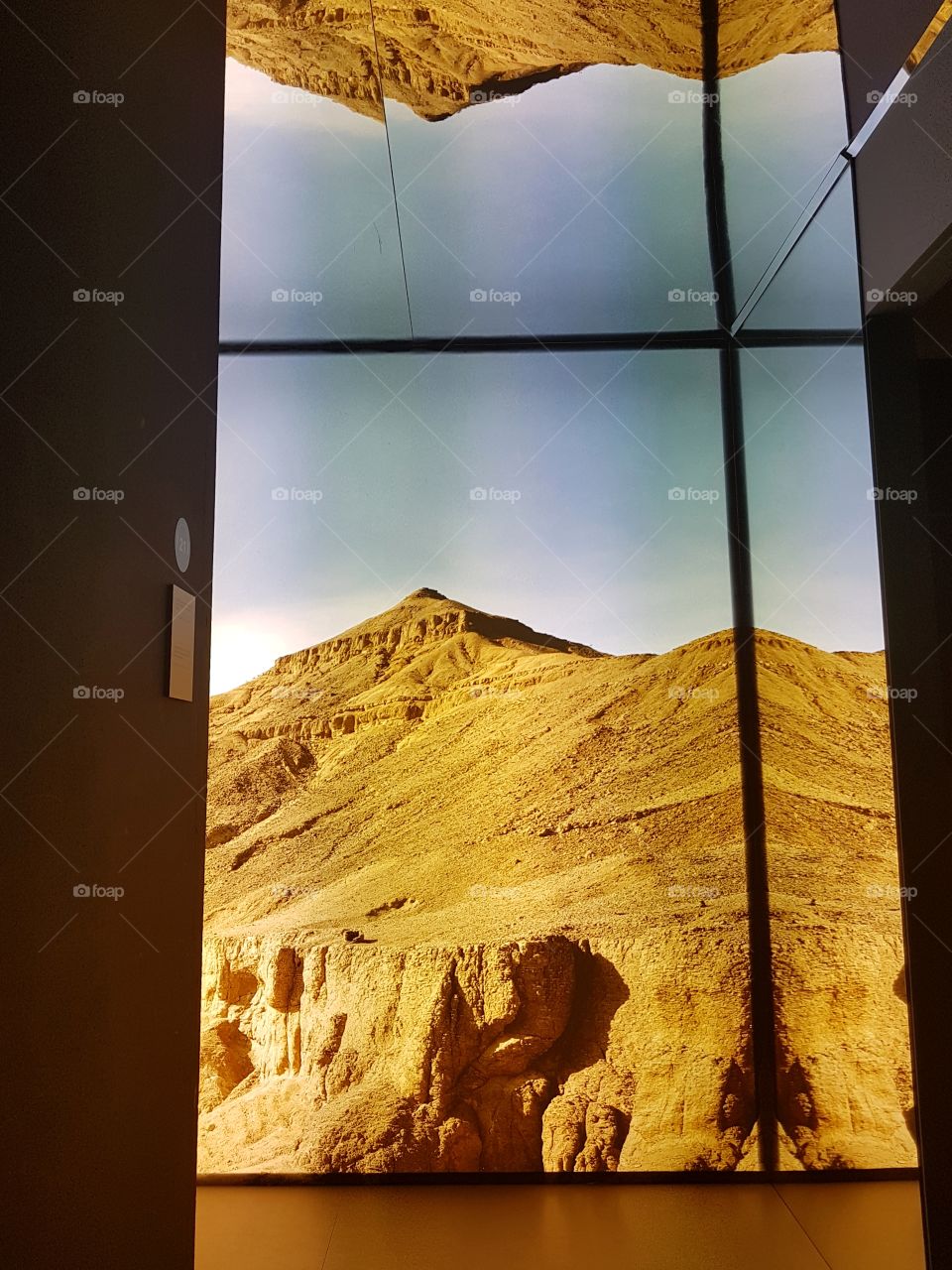 Gigantography of the desert inside the Egyptian museum of Turin