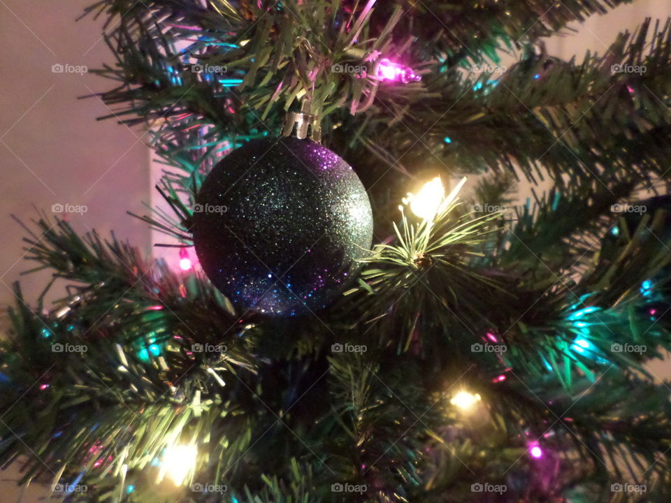 christmas ornament and lights