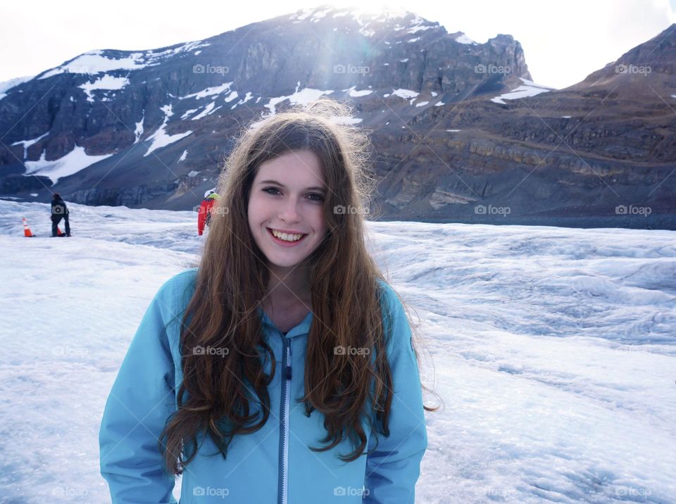 Girl in the snow in Canada