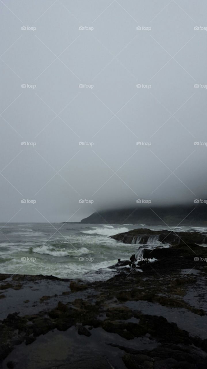 low storm clouds on the Pacific Northwest coast