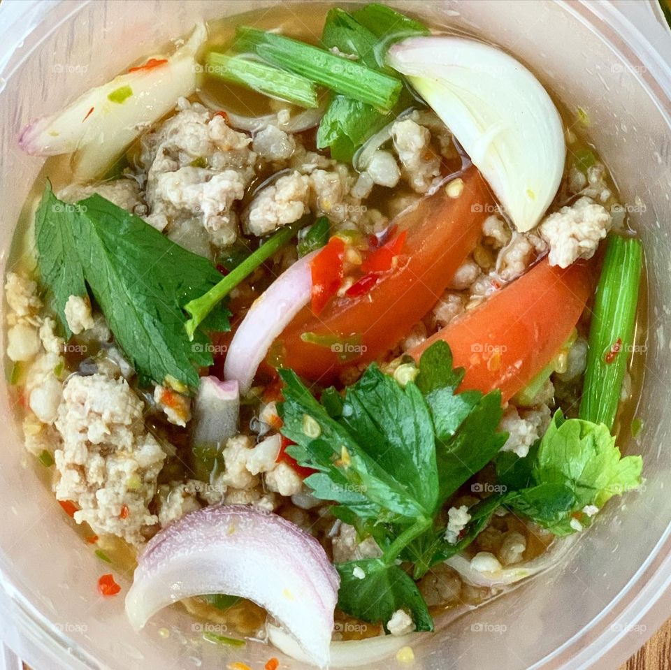 Thai salad snacks great for pairing with beer