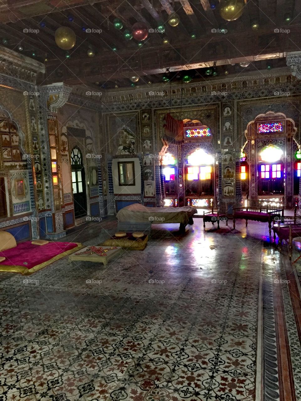 Indian Architecture, Royal and Heritage interiors of Castle, Mobilephotography.