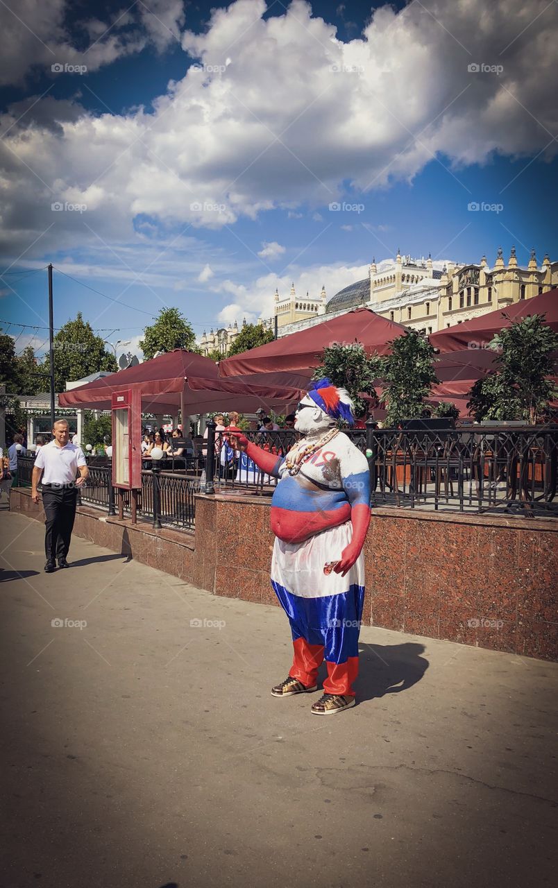 Russian football fan in Moscow 