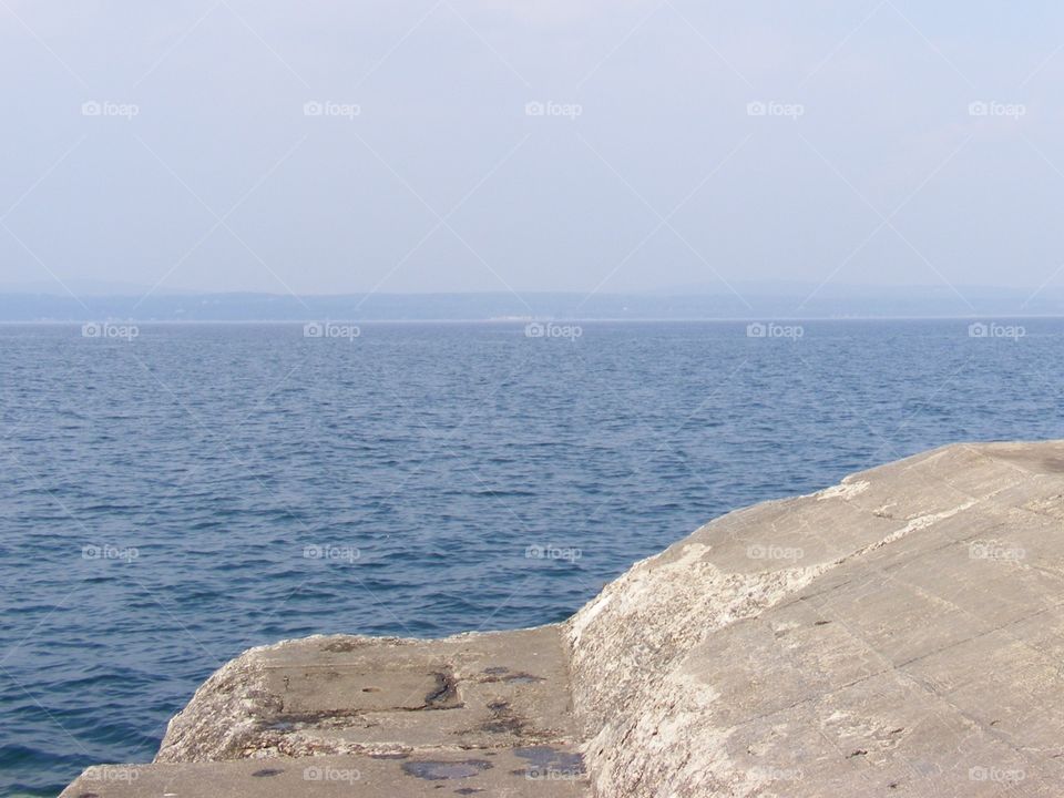 A distant view of Lake Michigan