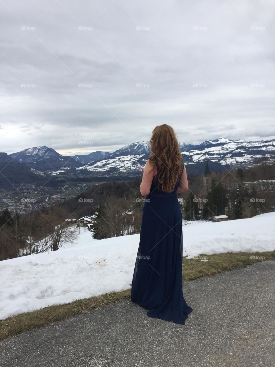 Natural Woman on the Mountains in Austria 