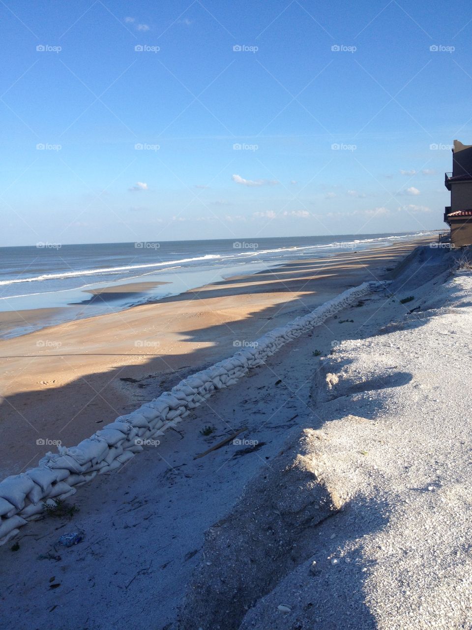 Jacksonville Florida: Beach erosion after Hurricane Matthew in 2016. Picture taken March 2017