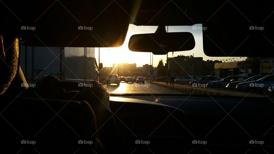 driving into sunlight 