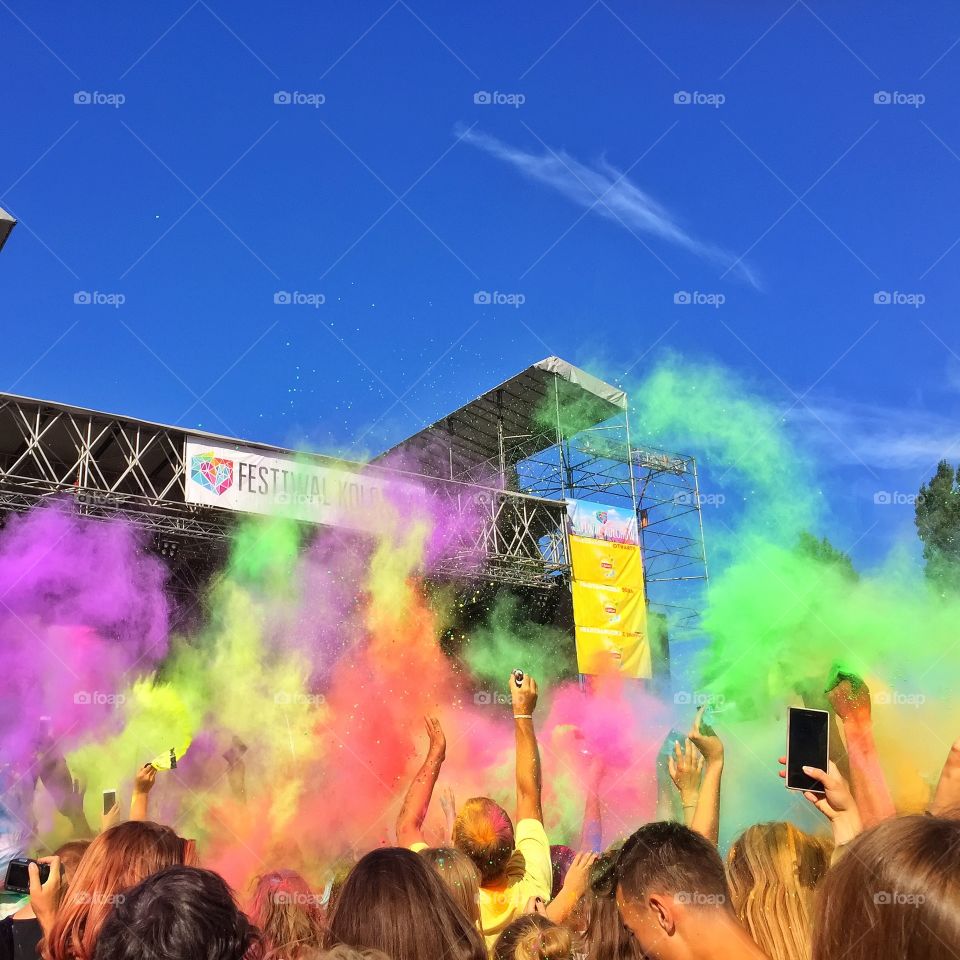 People celebrating festival