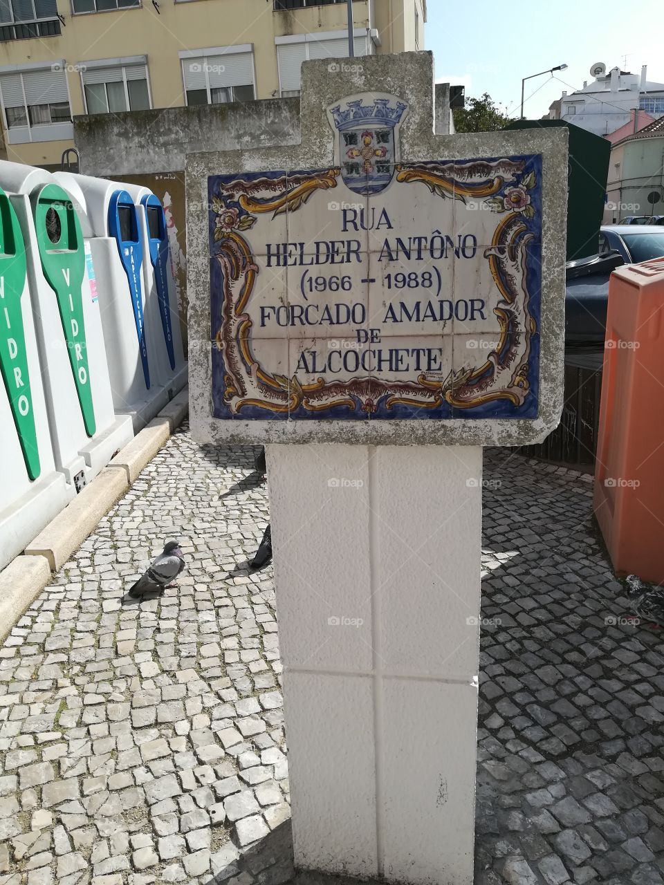 Street name signal in Portugal