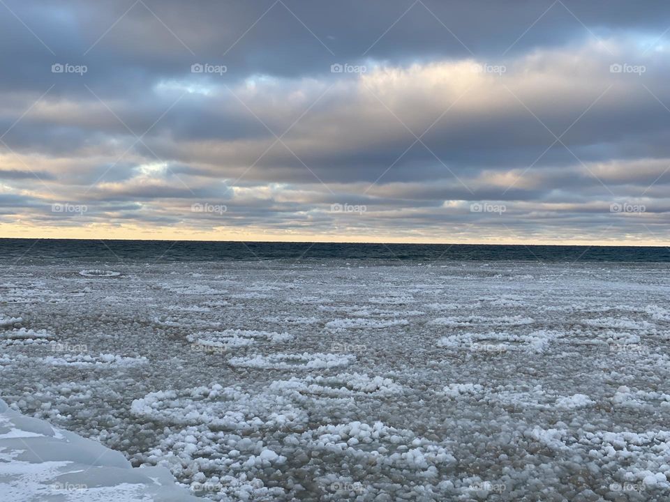 Ice pancakes on Lake Michigan 