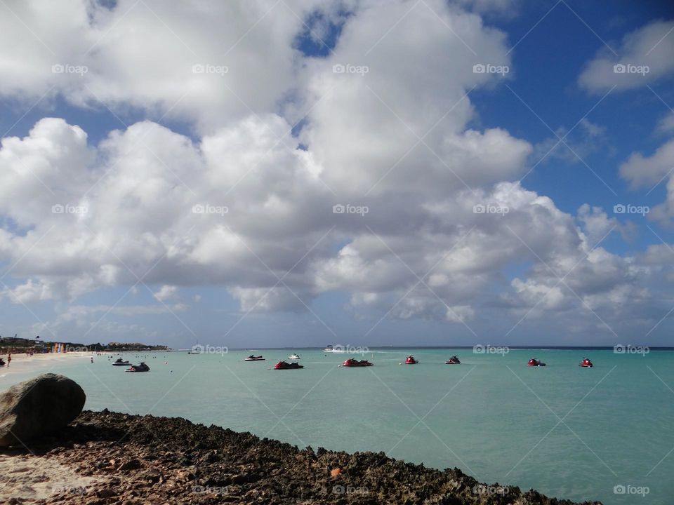 Clouds over Eagle beach, Aruba