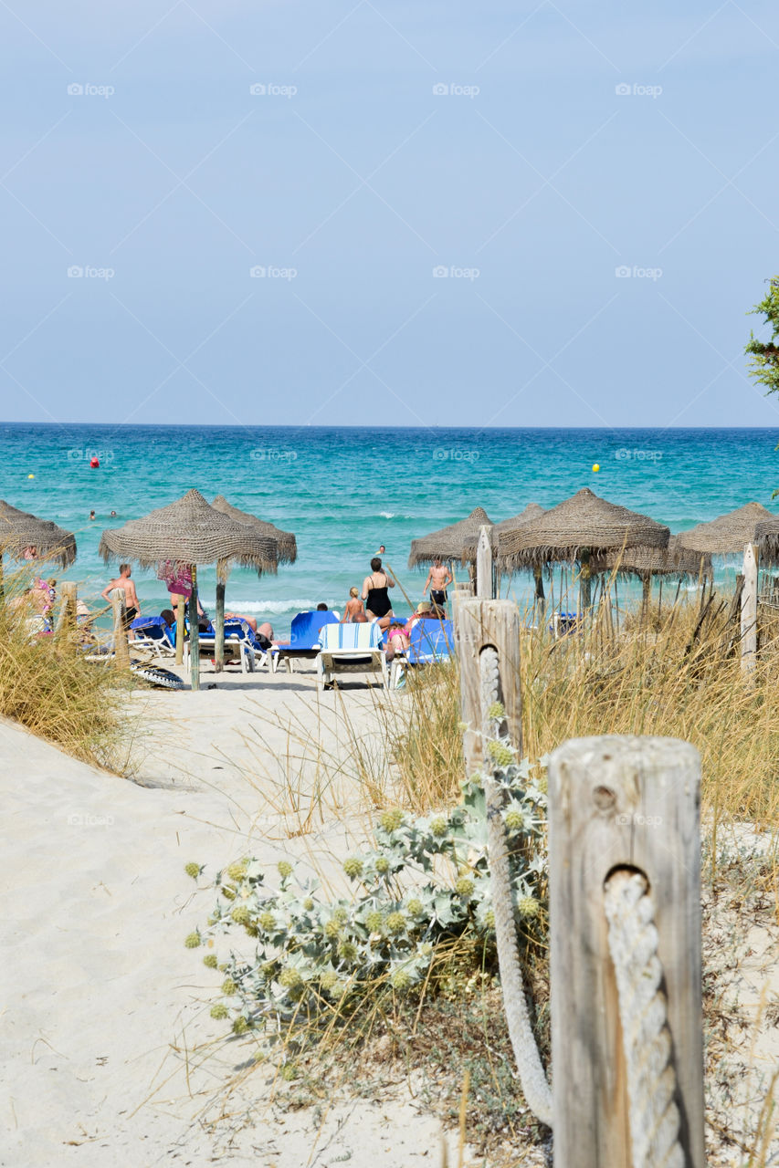 People enjoying at beach