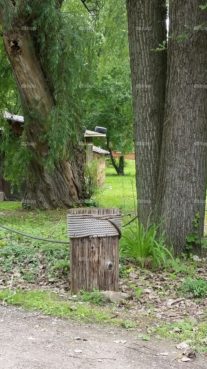 post with rope. South Lyon, Michigan