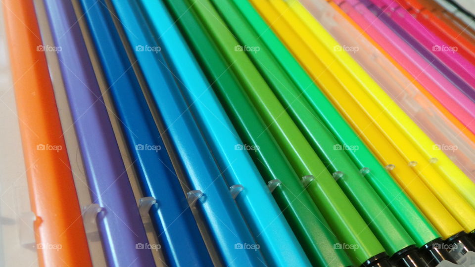 multicoloured pens