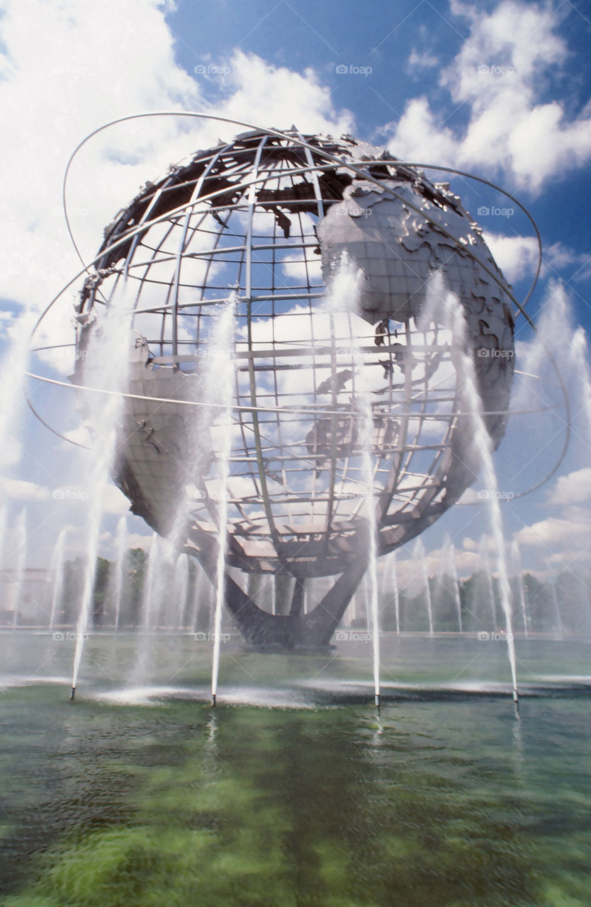 Worlds fair globe of Flushing meadows park in Queens, Ny.