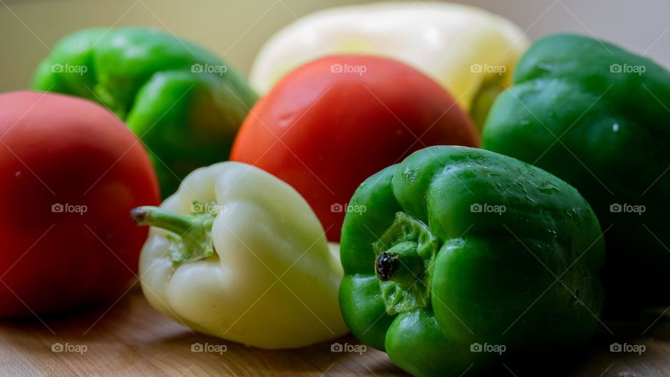 Colorful sweet peppers 