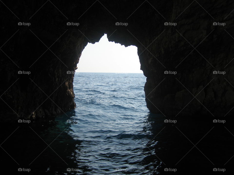 view from inside the cave