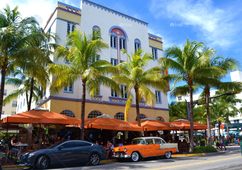 South Beach, Miami. taking a leisurely walk along colorful and playful South Beach in Miami, Florida