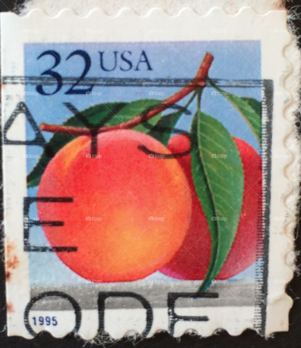 1995 peach usa stamp