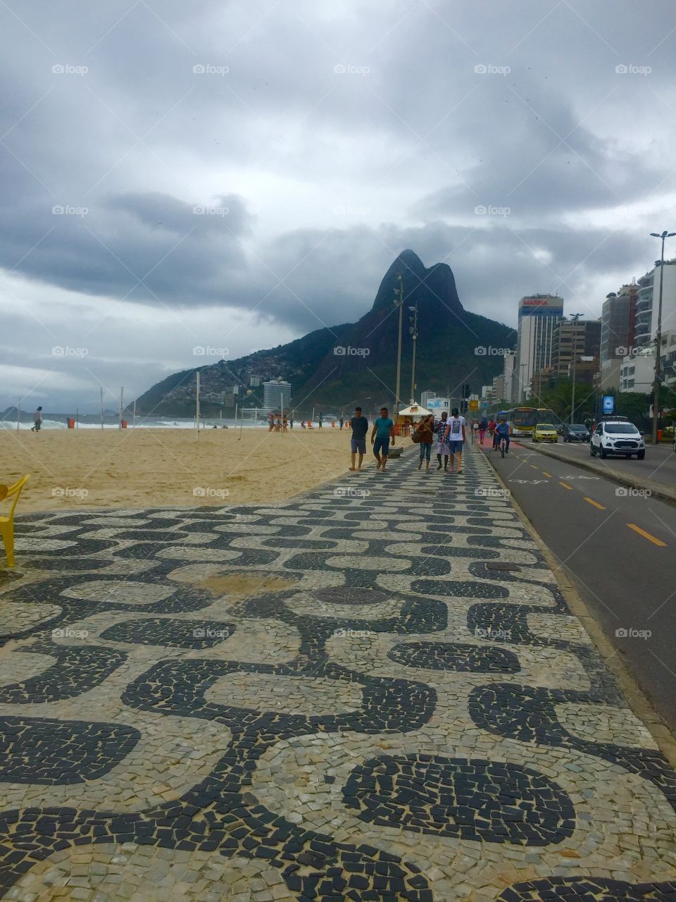 Cloudy beach. A shot of my point of view during my trip to Rio de Janeiro in Brazil. Loved it!!