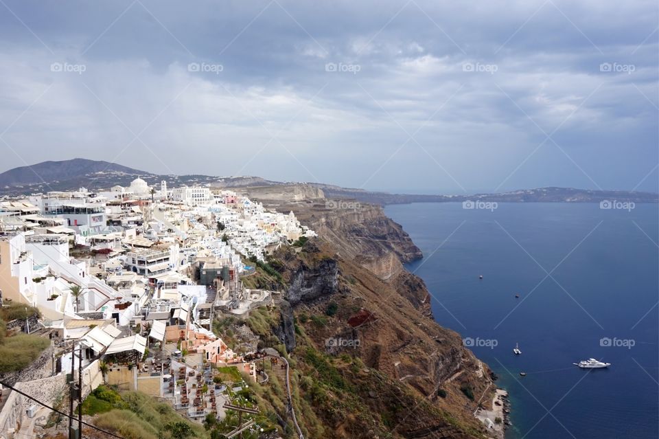 The town of Fira, Santorini, Greece 