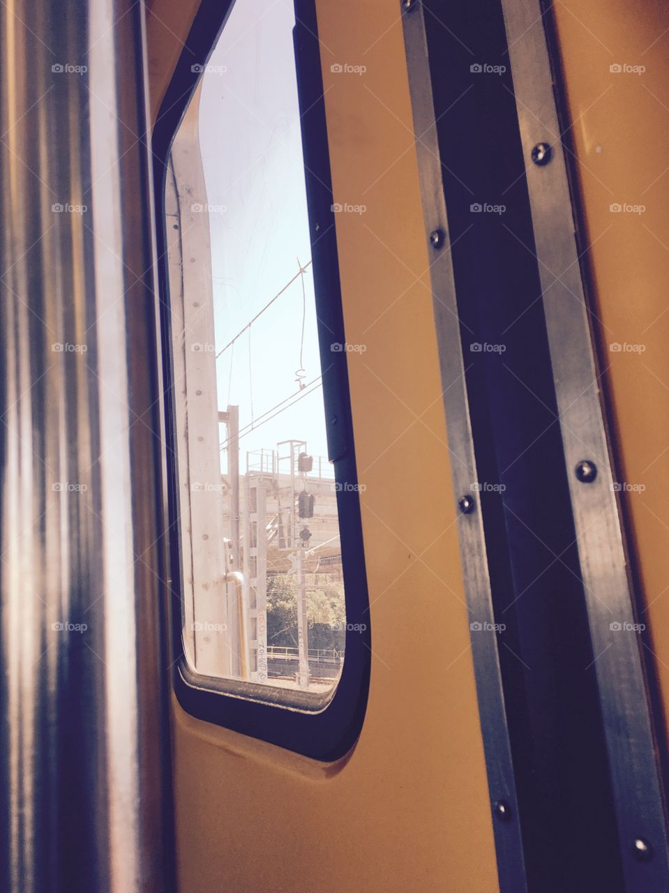 Through train window