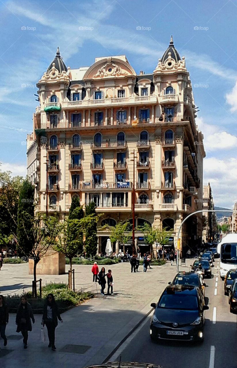 Street view. Visiting Barcelona.