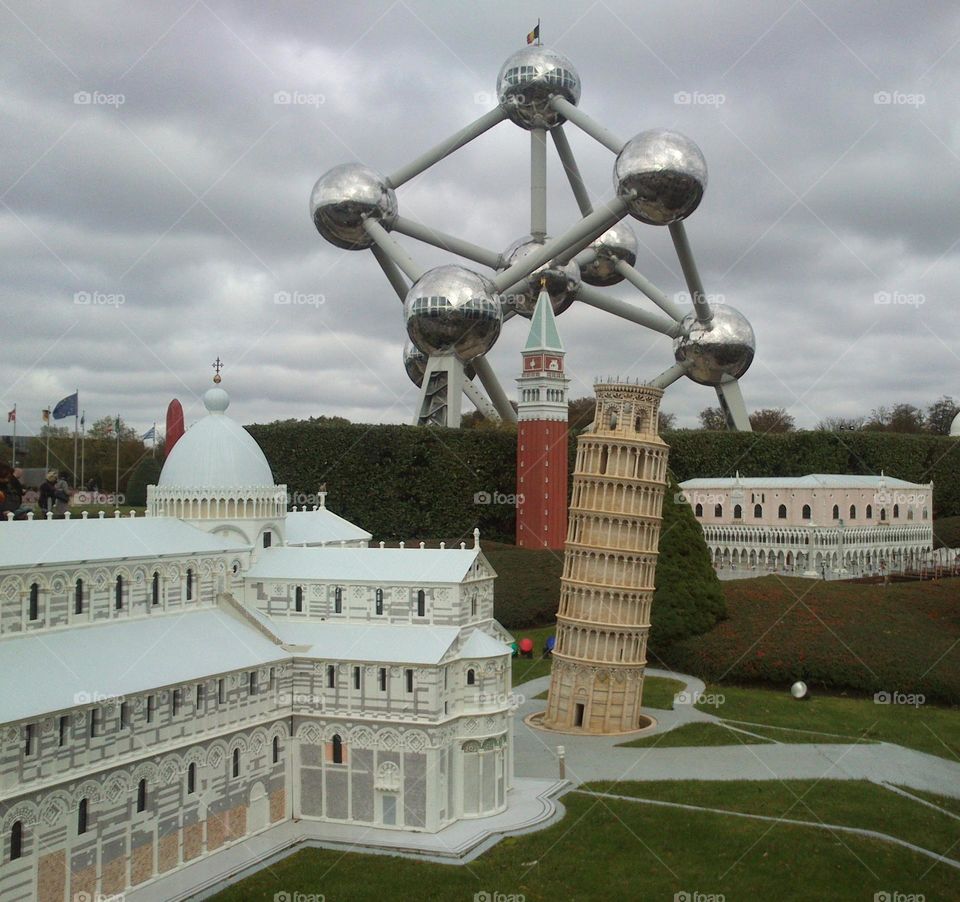 Atomium, a landmark modernist building in Brussels, Belgium