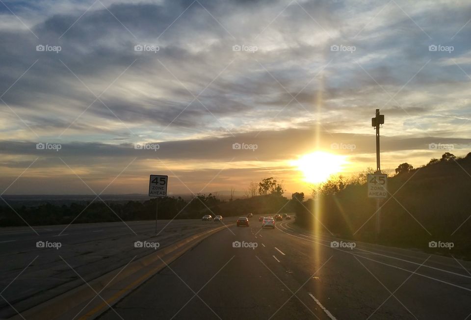 running into the sunset