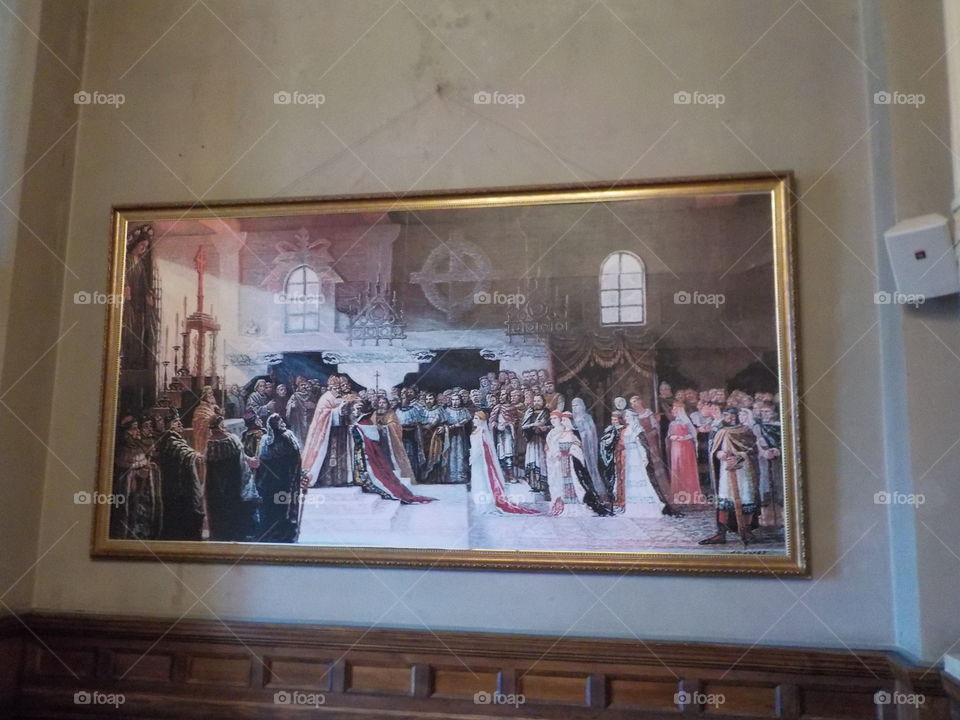 “Crowning of Grand Duke Mindaugas” in Verkiai Palace Vilnius Lithuania 