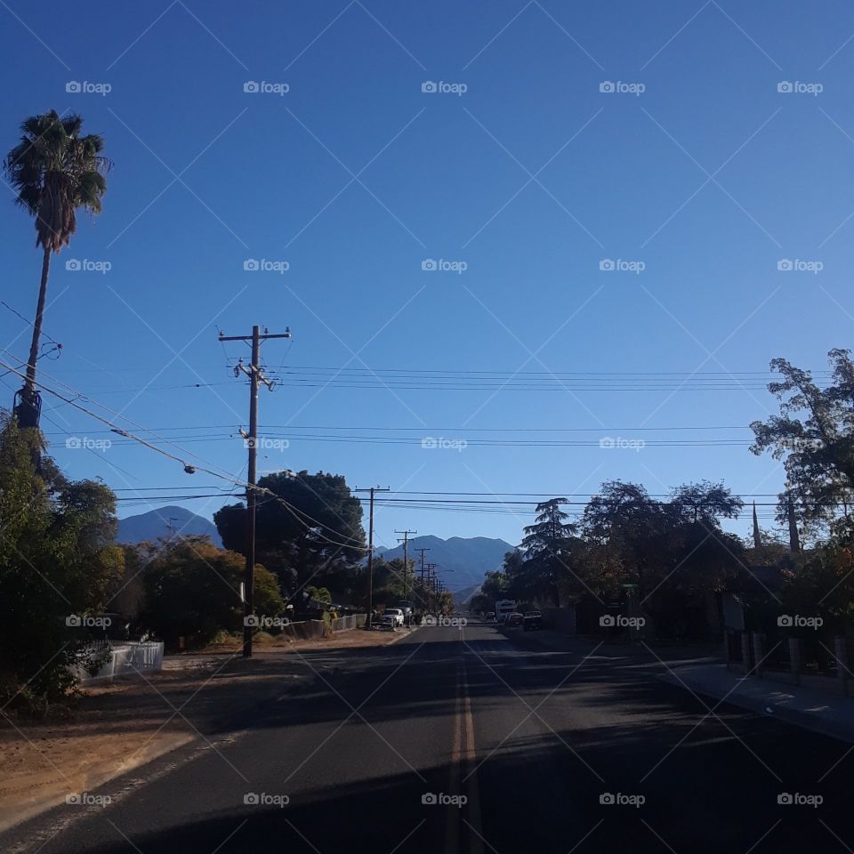 Redlands CA San Bernardino CA street shot in early morning