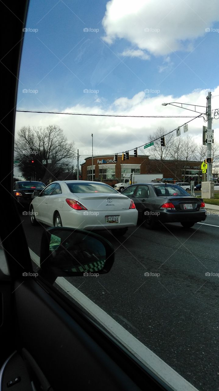 Traffic, cars intersection