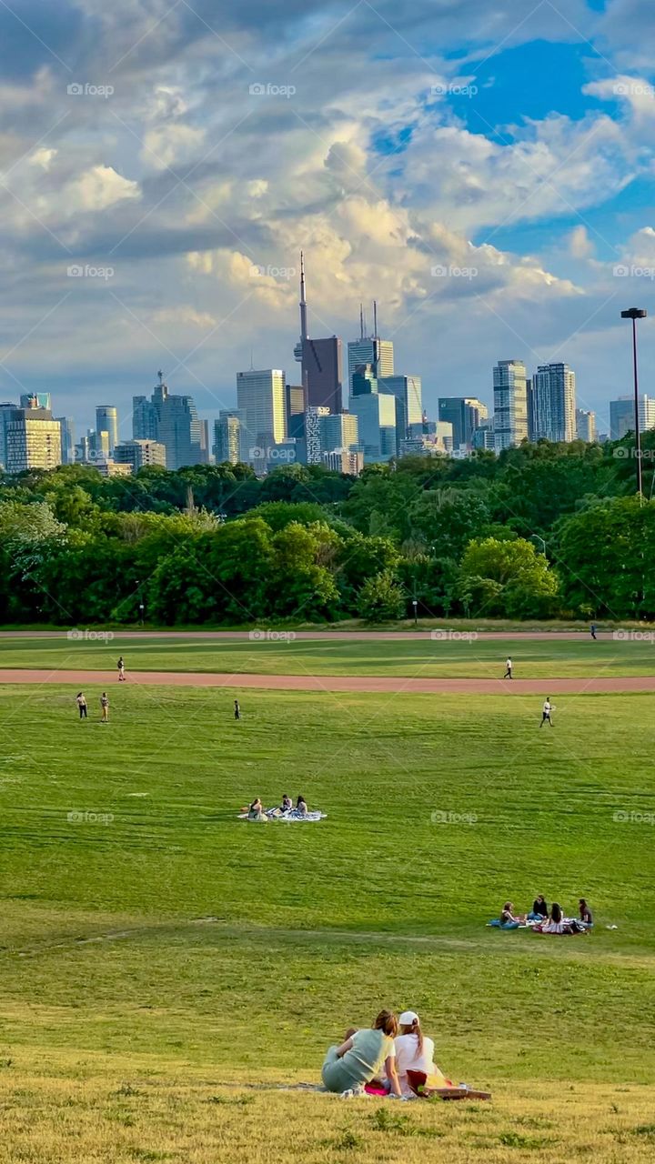 Sitting in a Canadian park