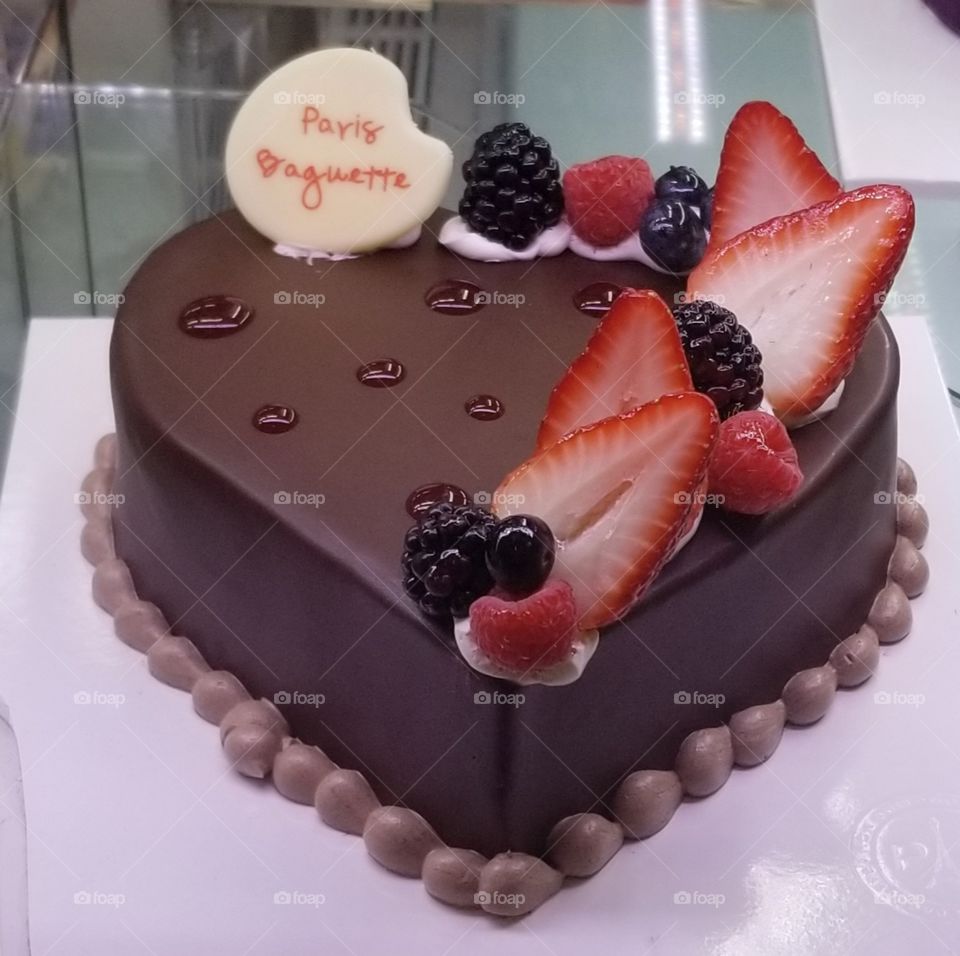 chocolate heart cake from Paris Baguette