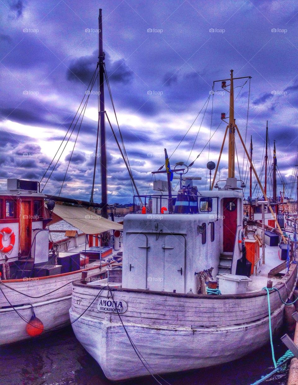 Fishing boats in harbour