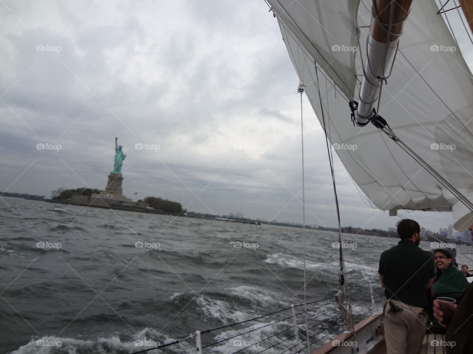 Sailing seeing lady liberty. Enjoying the view of the statue of liberty